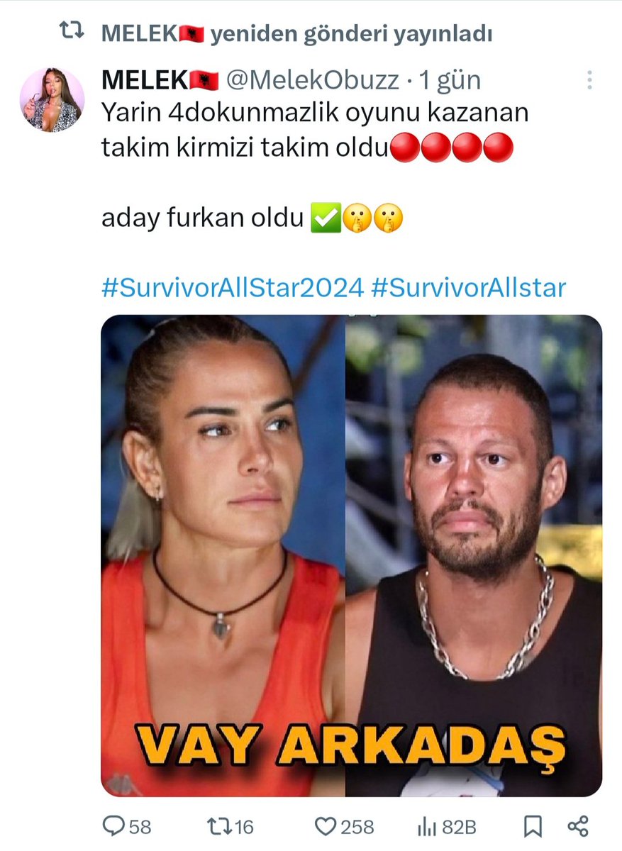 @MelekObuzz Ee dün patladın ama hani furkan adaydı