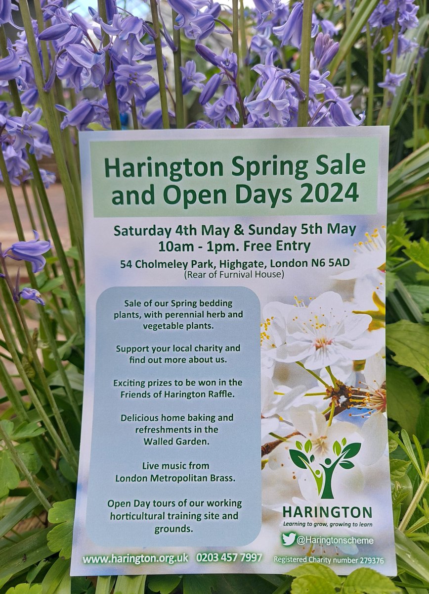 Harington are throwing open our gates this weekend! Enjoy a tour of our site, buy quality plants and handicrafts, and join us in the walled garden for refreshments and live music from @londonbrassband