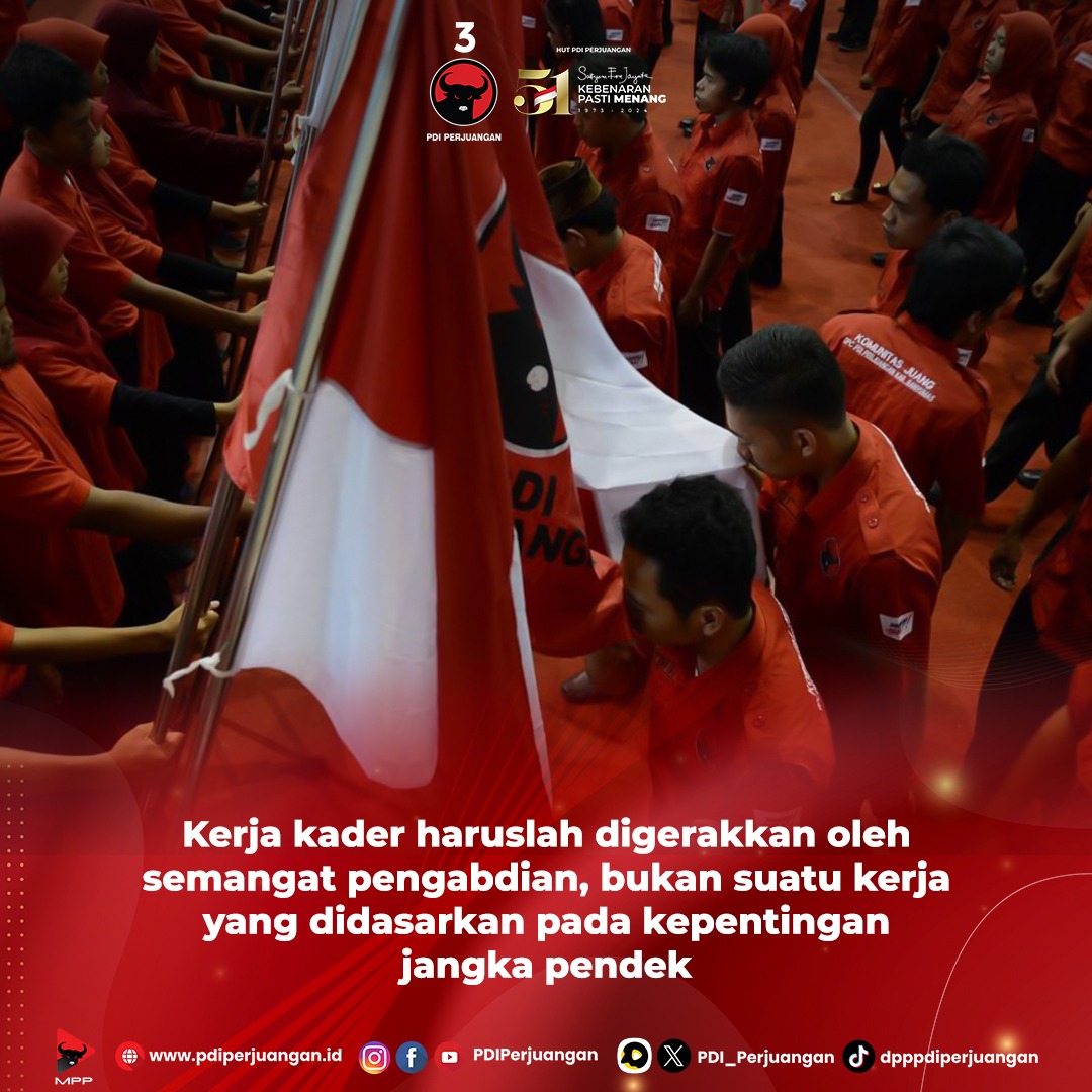 Ketua Umum PDI Perjuangan, Megawati Soekarnoputri menegaskan bahwa PDI Perjuangan mesti menyediakan lebih besar lagi energi untuk bekerja bersama rakyat. 

#PDIPerjuangan
#M3nangkanRakyat
#KebenaranPastiMenang
#SatyamEvaJayate