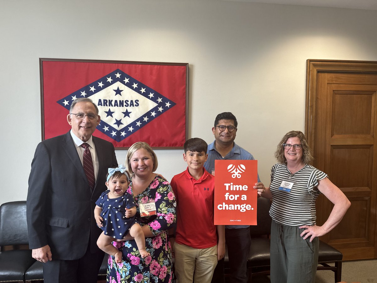 It was a pleasure talking with the Castillo family from Bentonville who are in Washington advocating for childcare policy like improving training for early childhood providers as part of #StrollingThunder. Baby Elizabeth’s joy made it an even more special visit. #ARinDC