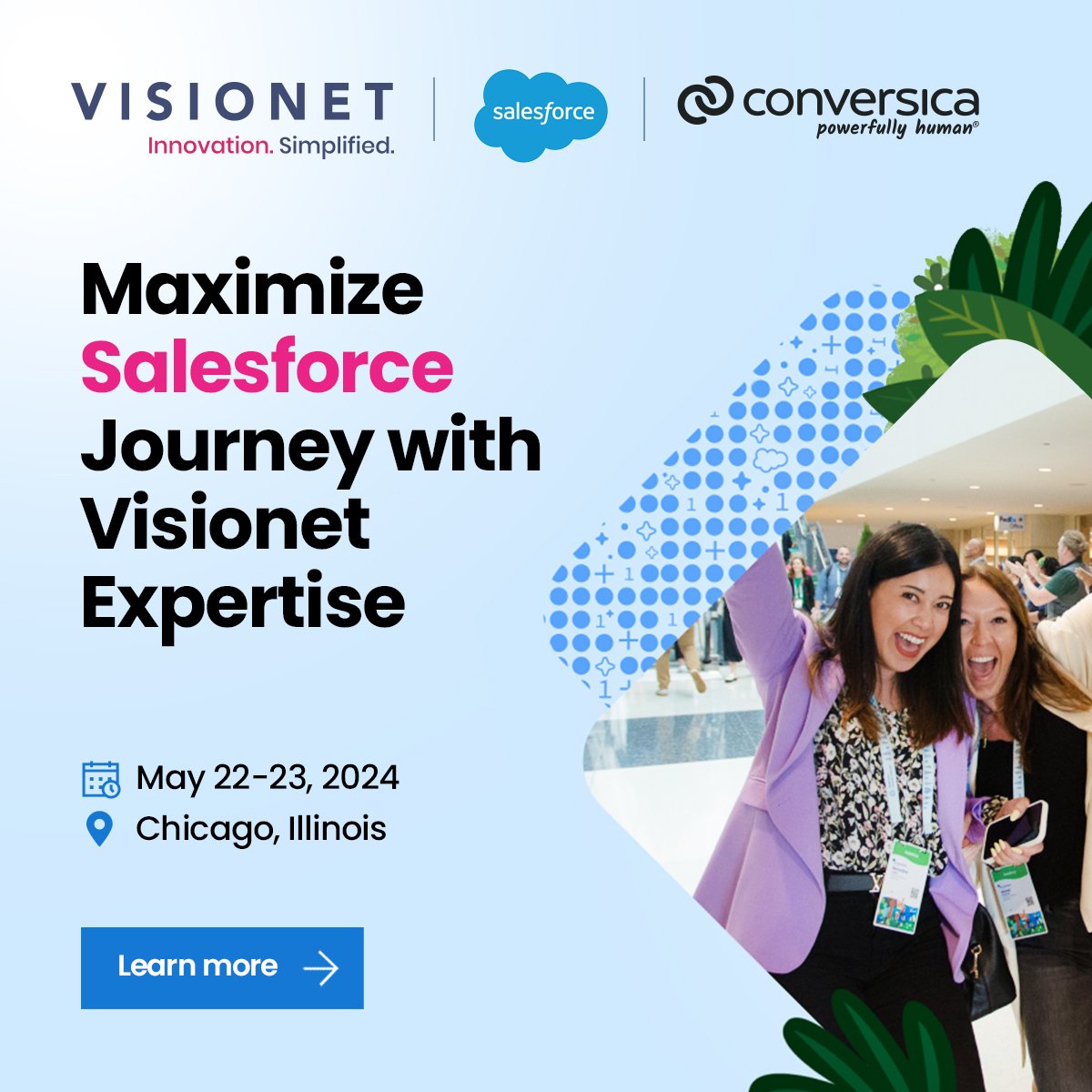 Unlock the full potential of Salesforce with Visionet's Gen AI and Data expertise. As a certified System Integrator, we deploy multi-cloud solutions across Salesforce platforms. Discover latest innovations in Marketing Cloud
hubs.li/Q02vGRWm0 

 #Salesforce #GenAI #Data