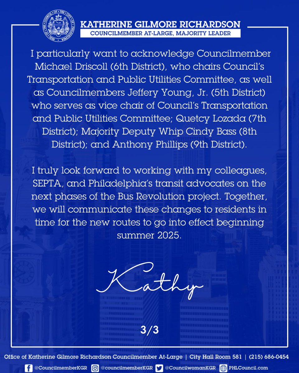 Just know that I am always fighting for you and that I don’t take my work lightly!! I count everyday as an opportunity to show up and represent YOU, the great people of Philadelphia! #AlwaysWorkingForYou