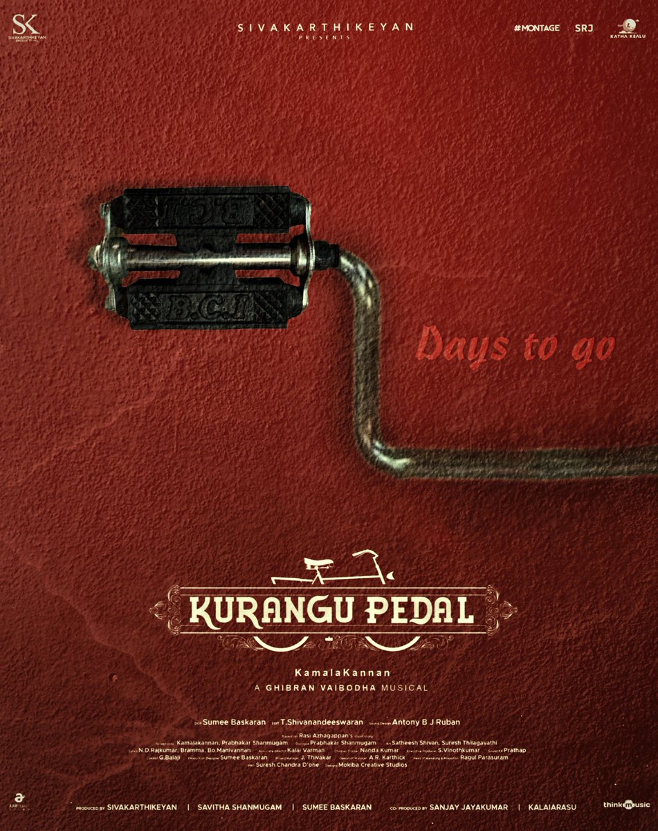 ✌️ days to go A small edit for #KuranguPedalFromMay3 @SKProdOffl @Siva_Kartikeyan @sukameekannan