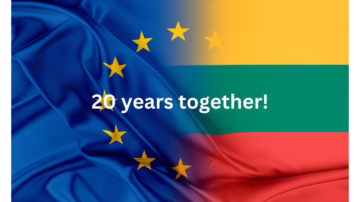 Celebrating 20 years of 🇱🇹 membership in the 🇪🇺 democratic family, in full solidarity with Ukrainian & Georgian people who are defending EU democratic values against RuZZian imperialism.