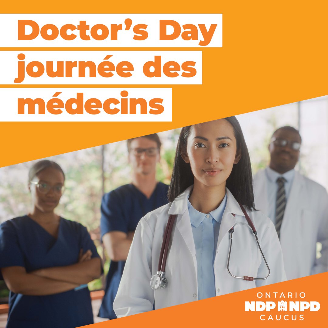 No one has a better understanding of the vital importance of family doctors in keeping Ontarians healthy than the 2.3 million people without one. On #DoctorsDay, we recognize and thank @OntariosDoctors for their unwavering commitment to patient care #ONHealth #ThankYouDoctors