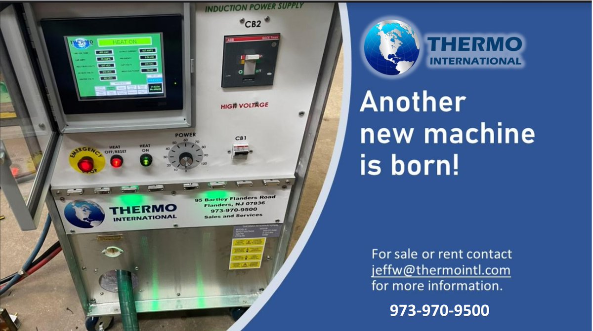 Another New Machine is born at Thermo International!
Meet 24-284, this is the most advanced portable #InductionHeating machine on the market. One of our international customers is about to receive a set of 2 machines and #chillers with all accessories. 973-970-9500
