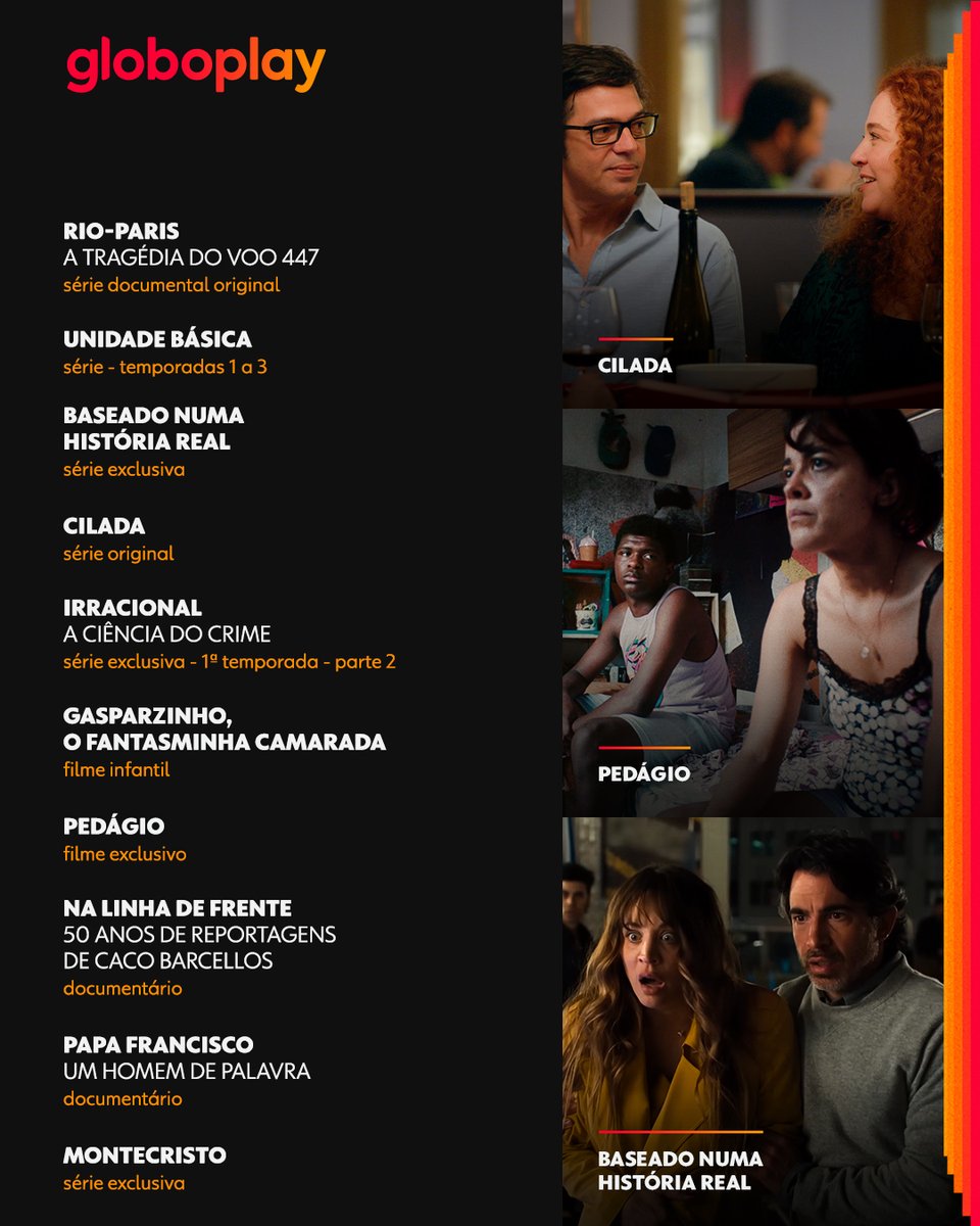 globoplay's tweet photo. SIM! Eles chegaram! Os lançamentos de maio quentíssimos pra você dar aquele plaaaaay 😎🤌🍿 https://t.co/YZaxIewQhc