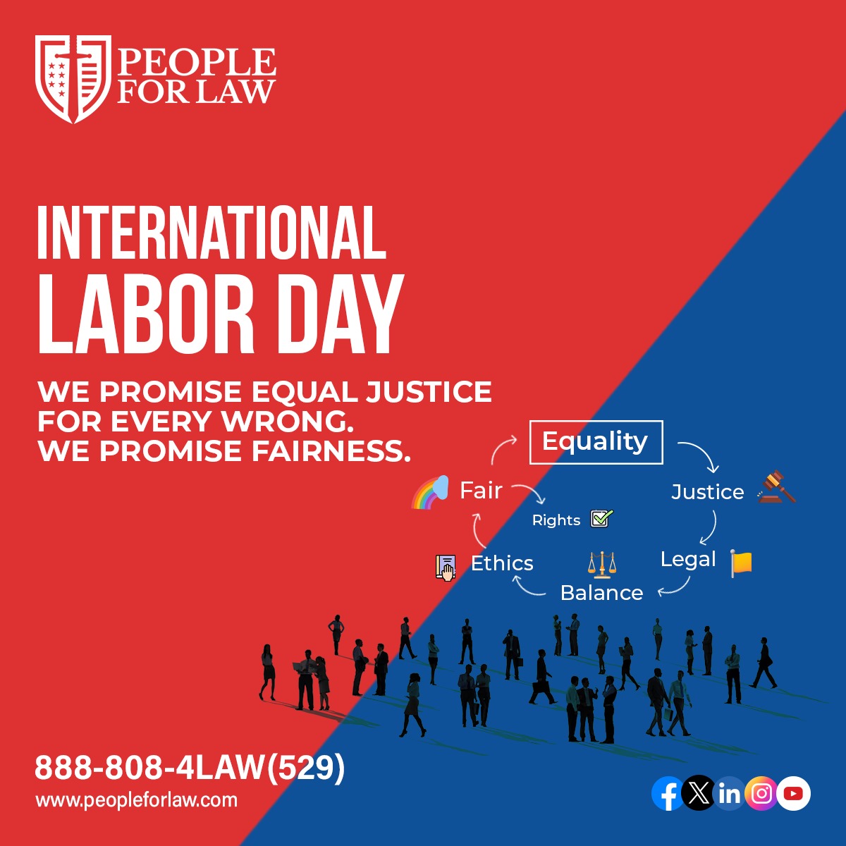People for Law promises to free you from every misfortune you’ve fallen a victim to.

#InternationalLabourDay #LabourDay2024 #Labour #Peopleforlaw #Attorneys #AttorneyGeneral