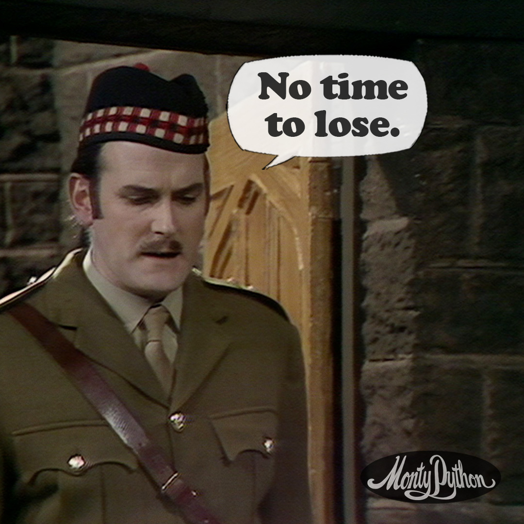 'I've never come across that phrase before.' 

#MontyPython #FlyingCircus #Comedy #Sketch #JohnCleese