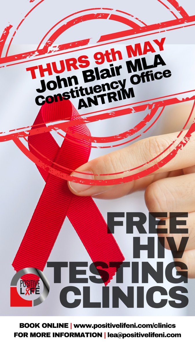 I am delighted to be able to host Positive Life NI at my Constituency Office for a Pop Up HIV Clinic on Thursday 9th May. You will have a private, confidential session with a Positive Life team member. For more info and to book a slot, please visit: positivelifeni.com/clinics/