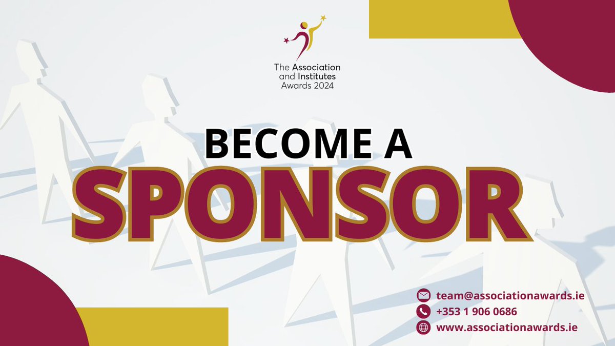There's still time to become a sponsor of the prestigious Association & Institutes Awards 2024! 

Message us for details and secure your sponsorship before it's too late!

associationawards.ie/sponsorship

#AssociationAwards #AIA2024 #AssociationInstituteAwards