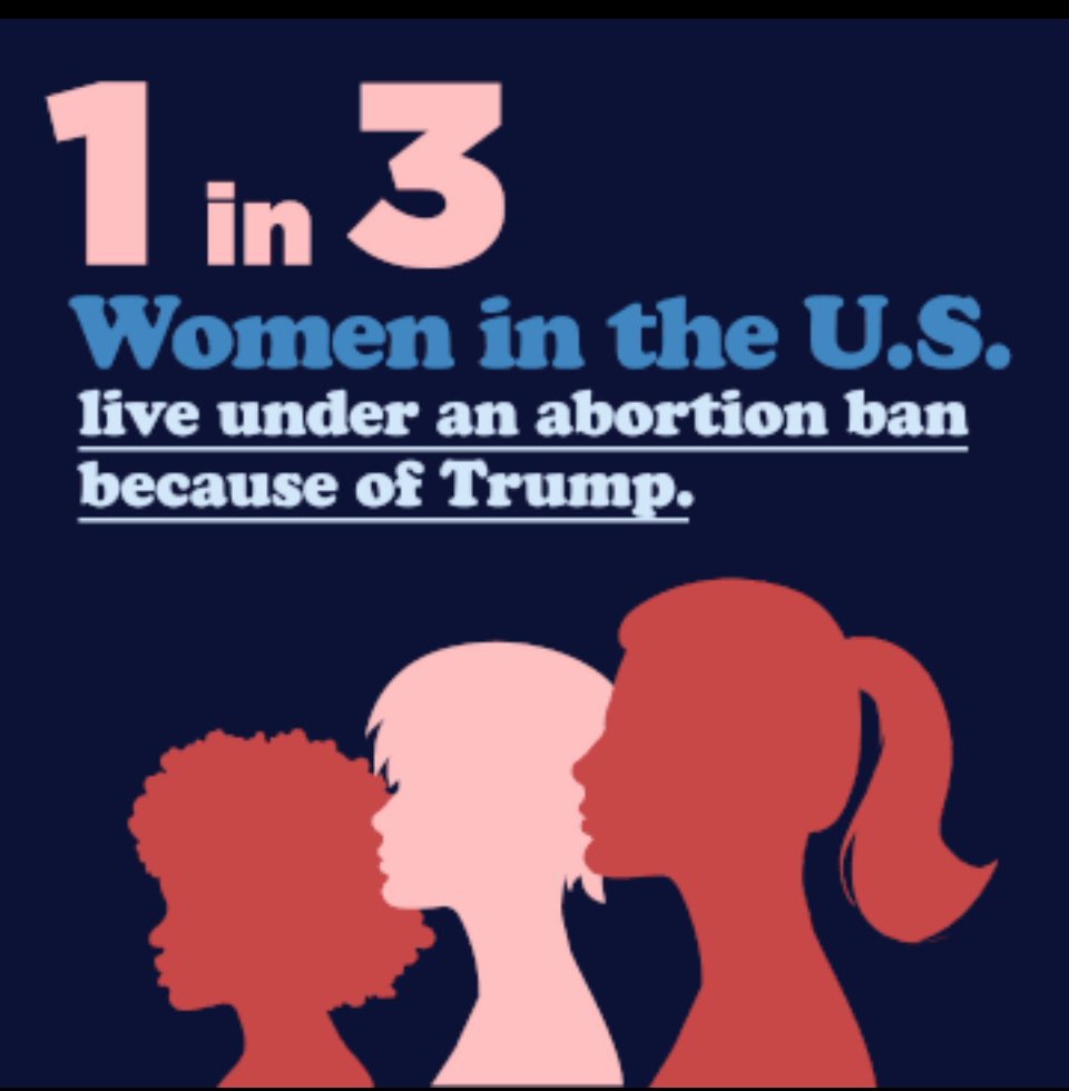 I in 3 women in the US live under an abortion ban because of Trump. To regain our rights and freedoms, to make our own decisions about our own bodies, to reclaim our dignity — we must organize and VOTE to stop #TrumpsFloridaAbortionBan, redefeat Trump and codify Roe!