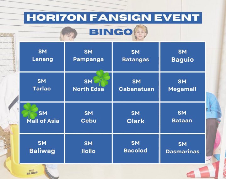 HORI7ON Fansign Event Bingo 💙 #호라이즌 #HORI7ON @HORI7ONofficial