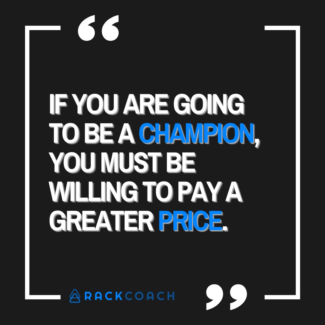 'If you are going to be a champion, you must be willing to pay a greater price.' #WednesdayWisdom 🗣️