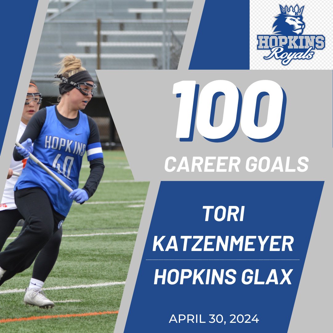 Congrats to Tori Katzenmeyer as she scored her 100th career goal in the 4th quarter of the game last night against Eden Prairie.  #goroyals #loveyoulolo