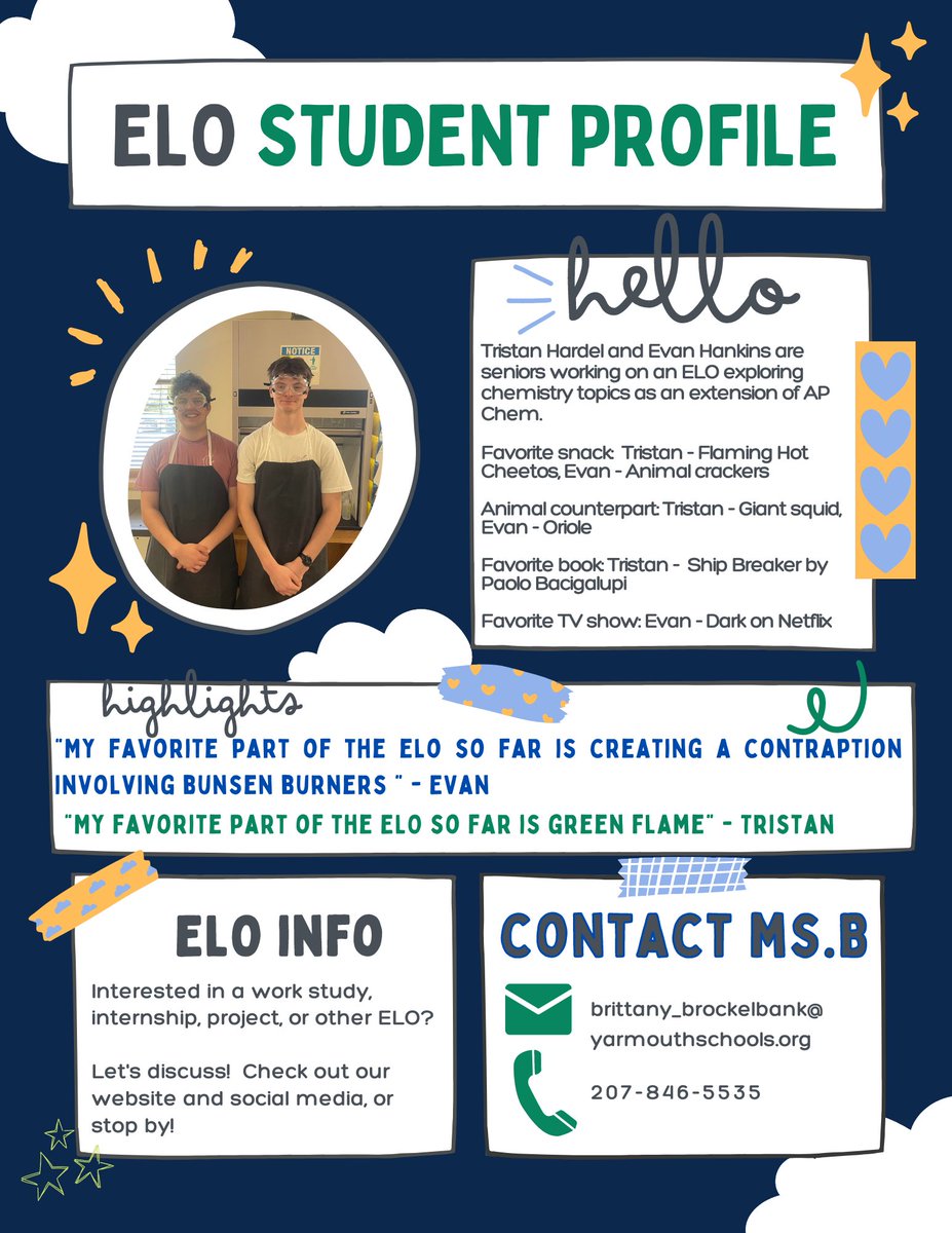 Check out these 2 <a href="/YarmouthHS/">Yarmouth High School</a> seniors - making advanced chemistry look fun and easy!