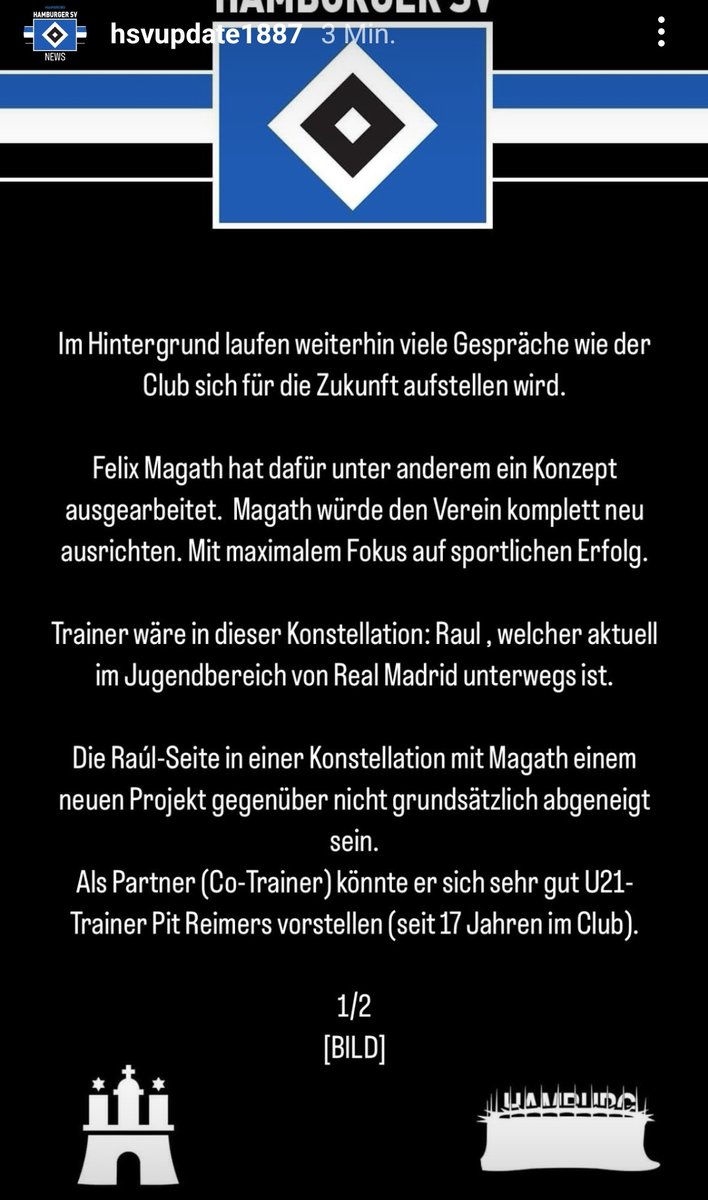 Ich habe mir in den letzten Tagen und Wochen viele Trainer und Sportdirektoren angeschaut und versucht Personalien zu finden, die interessant für den HSV sein könnten. 

Und dann kommt einfach Magath, der Vorstand (?) sein will und Raul als Trainer mitbringt #nurderHSV #HSV