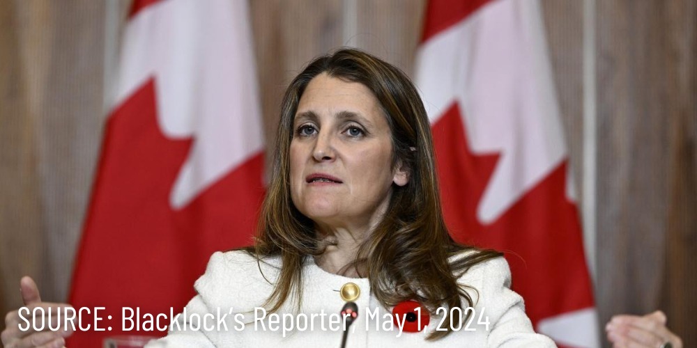 #REPORT: Chrystia Freeland is hiking Canada's debt ceiling to $2.16 TRILLION, the second debt ceiling hike by the Trudeau Liberals in three years.