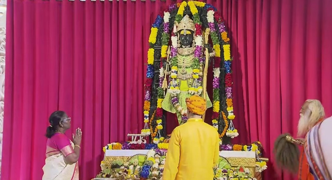 Indian President Murmu prays at Ram Temple, Ayodhya