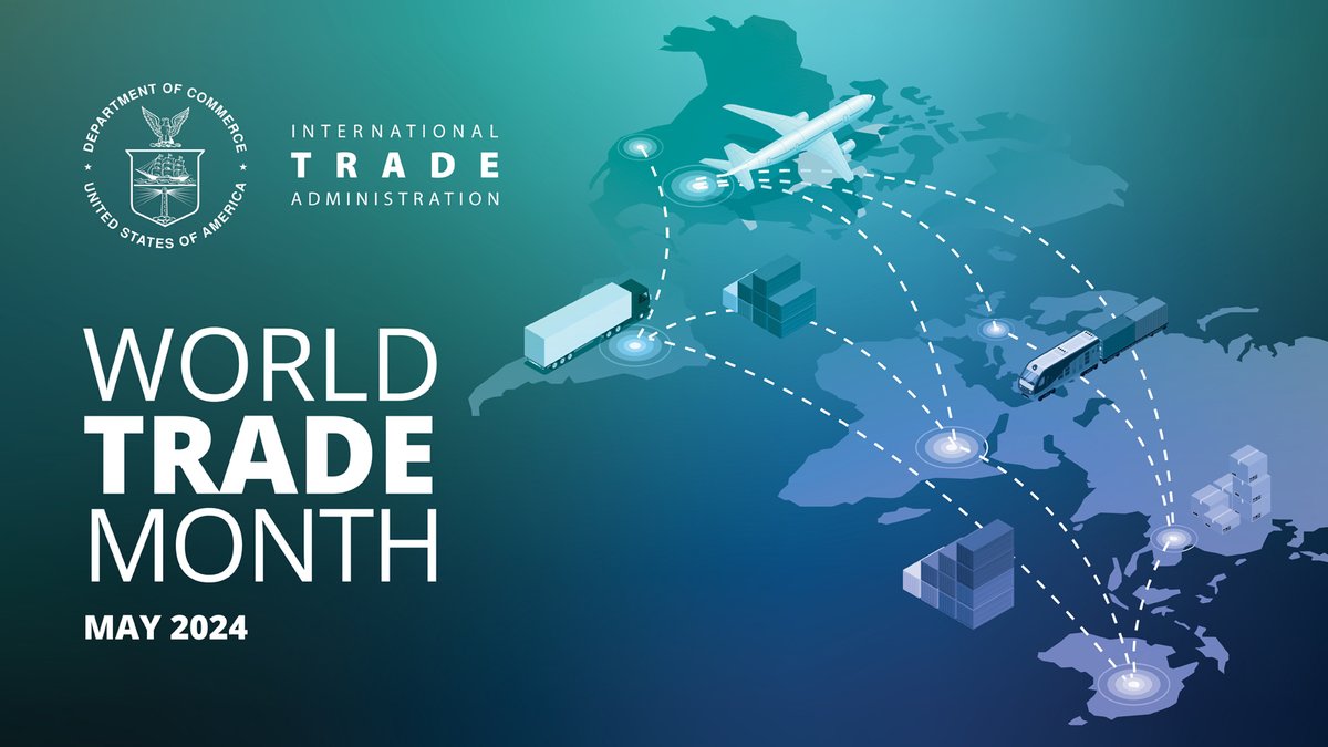 May is #WorldTradeMonth! 🌎 ✈️ 

All month long, @tradegov is promoting events for U.S. businesses of all sizes to learn more about how international trade can benefit their bottom line and enhance job creation. 

Check out the calendar here: bit.ly/4detjc0