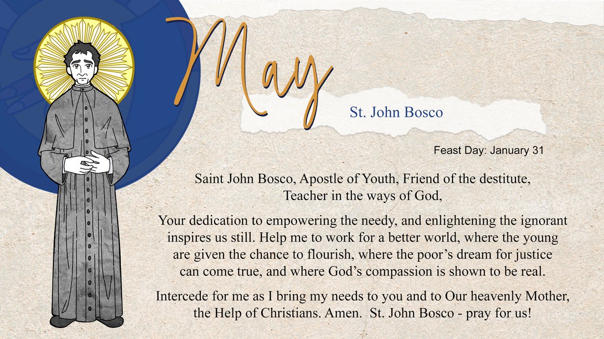 For the month of May, our #hs4 schools will be reflecting on the life of St. John Bosco. Also known as 'Don Bosco', he was the instrument that God used to found a religious family dedicated to helping and educating the young and disadvantaged and journey with them to heaven. #hs4