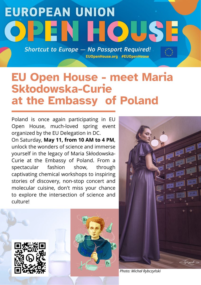 🎉🇵🇱 Today marks the 20th anniversary of Poland's accession to the European Union! 🇪🇺🎉 To commemorate this significant milestone, we are excited to announce two upcoming events you won't want to miss! 🎼May 8th - concert @kencen 🔬May 11th - EU Open House More details🧶⬇️