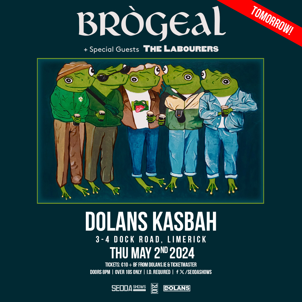 ***THIS THURSDAY AT DOLANS*** Brògeal + special guests The Labourers Dolans Kasbah Thur May 2nd Tickets here: dolans.yapsody.com/event/index/80…