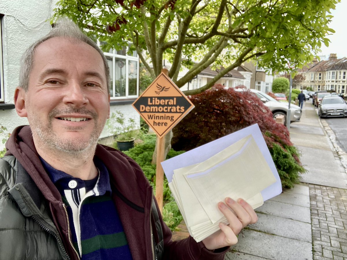 Our delivering our eve of poll final personal messages to the residents of Henleaze, Westbury Park and Westbury on Trym.