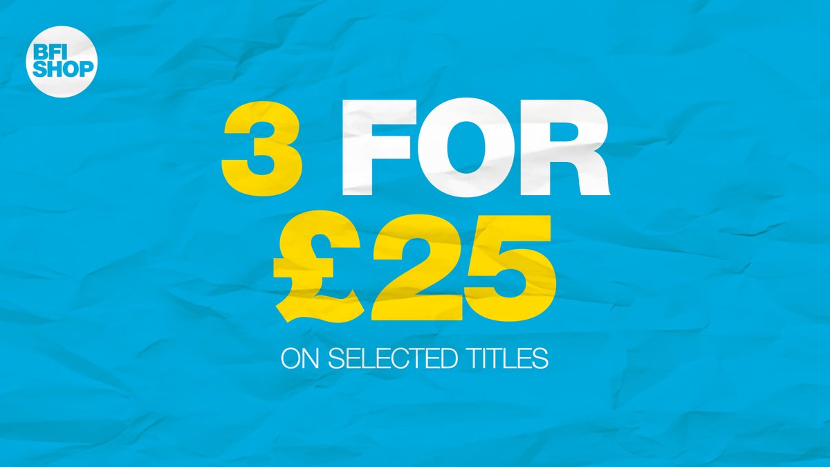 There's a sale on at BFI Shop! For a limited time we're offering 3 for £25 on selected BFI titles. theb.fi/3WjRoYL