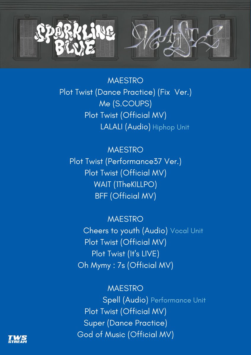 Admins also decided to share with the SAIs and CARATs a manual streaming playlist for YouTube in line with the support of the Spotify streaming playlist! And this is so that SAIs can practice their YoutTube streaming. #TWS #SEVENTEEN #MAESTRO #투어스 #세븐틴 #MAESTRO #plot_twist
