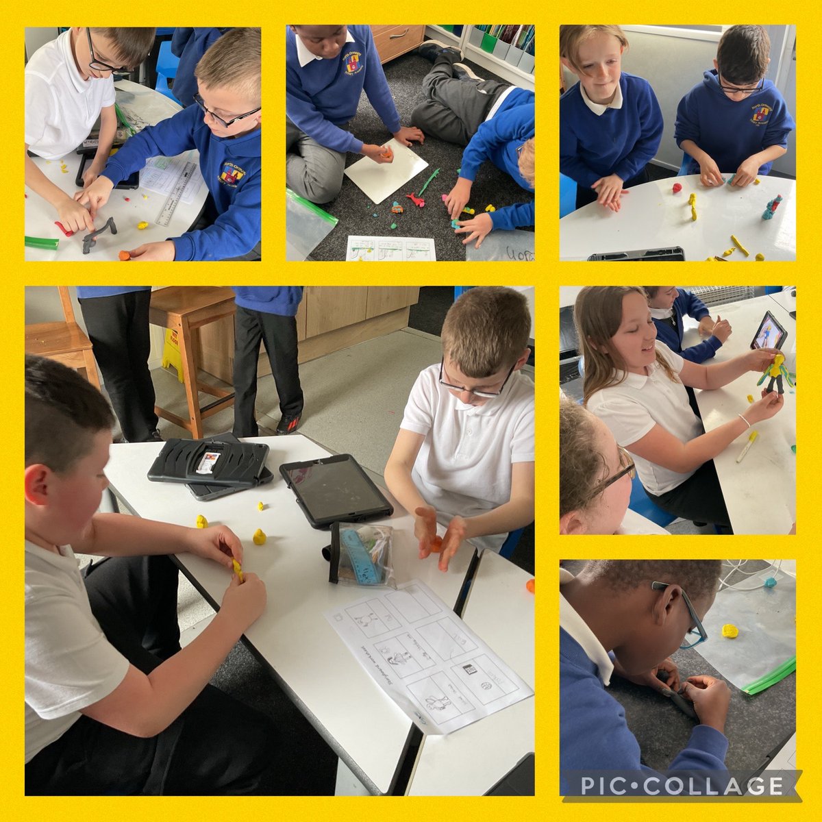 Year 5 have been busy in computing, modelling with plasticine, to create their characters and objects for stop motion animation. @CNicholson_Edu