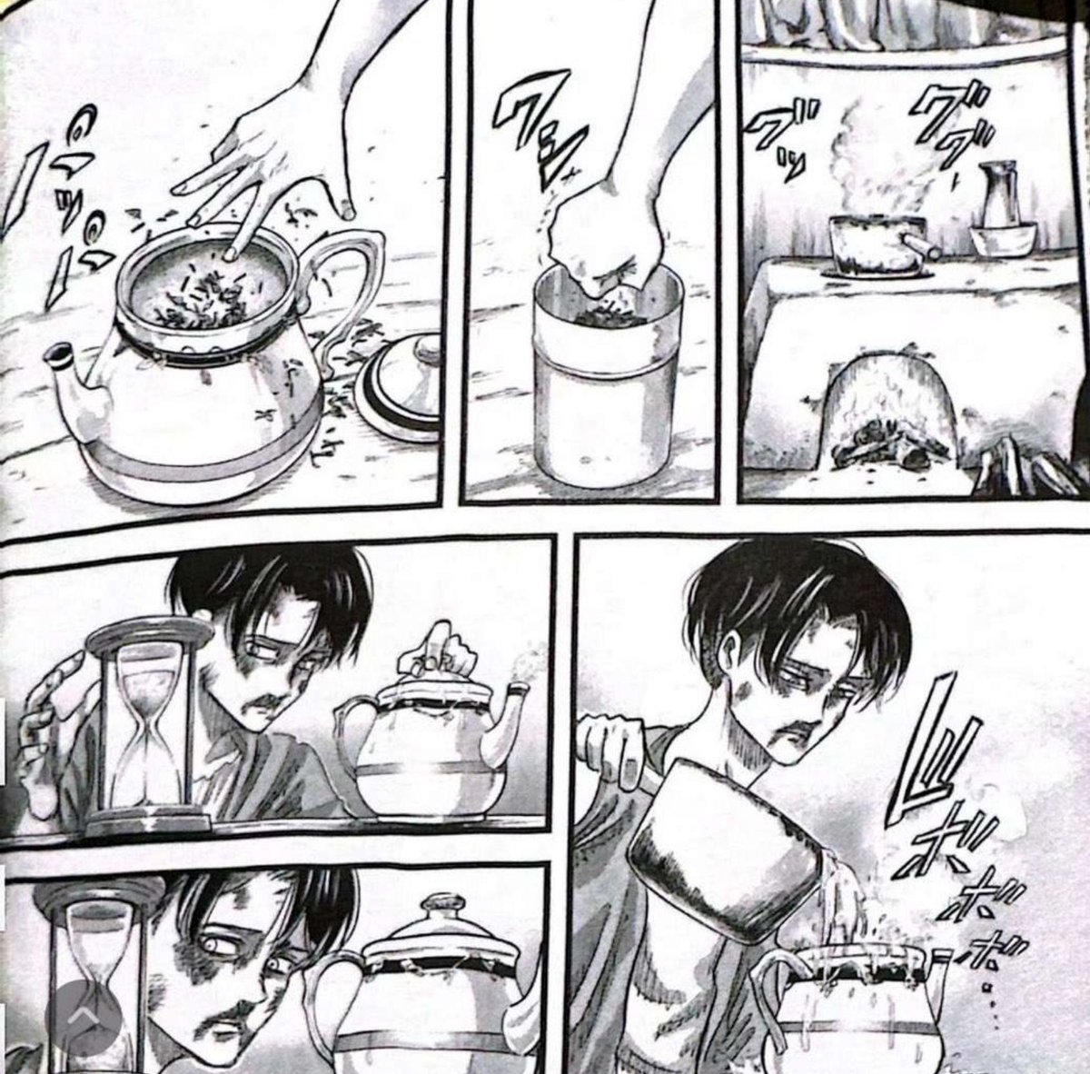 all beaten up levi prepares tea after his mother passed away 💔 #LeviBadBoy