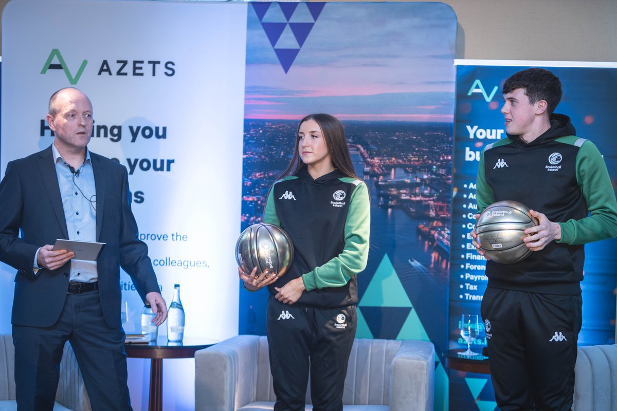 Ireland U18 internationals Grace Prenter and Harry Scully were recognised by team sponsors <a href="/azetsireland/">Azets Ireland</a> at their Annual Tax and Economics Conference. 

Both received a presentation honouring their All-Star status at the recent U18 Four Nations tournament in Scotland.