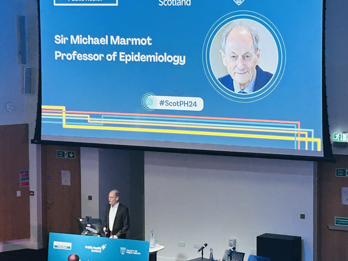 Fulfilled a  long term goal to hear @MichaelMarmot speak in person , I have been teaching his data to @SES_GPST for 22 years - so many brilliant clear messages and insights #PublicHealth  #HealthEquity #ScotPH24