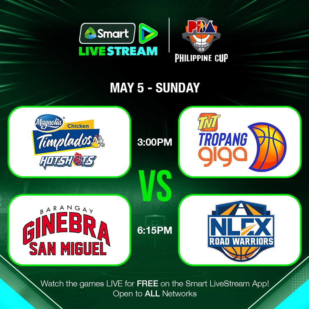 Make the most out of the Labor Day holiday and catch the PBA action as heat continues to intensify this week! 🔥 Get your front-row seats by watching the games LIVE on the Smart LiveStream App, now FREE for all networks. 🏀 Download the app now: smrt.ph/livestream. You can…