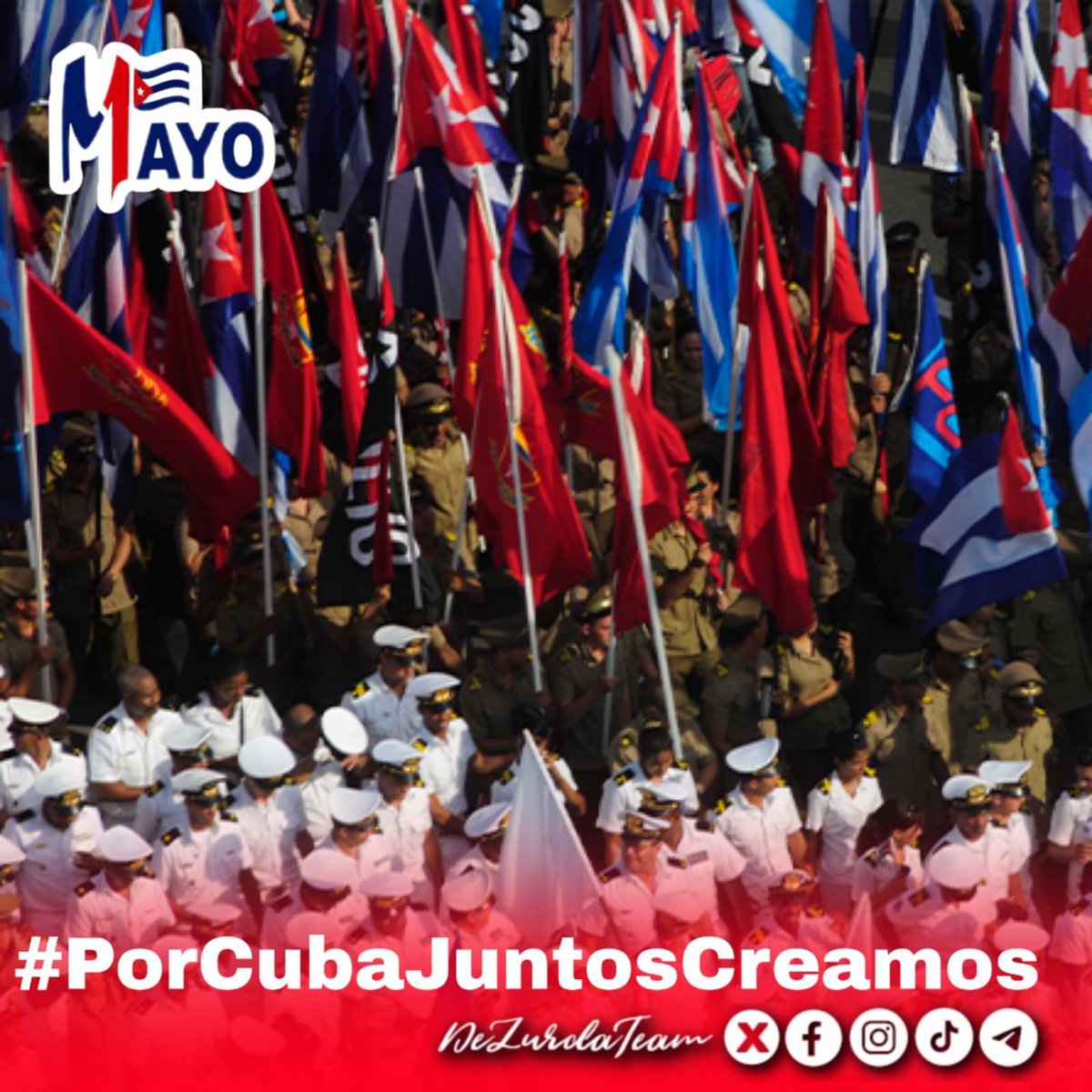 📢Toda Cuba en Primero de Mayo. #1Mayo #PorCubaJuntosCreamos #DeZurdaTeam @DeZurdaTeam_