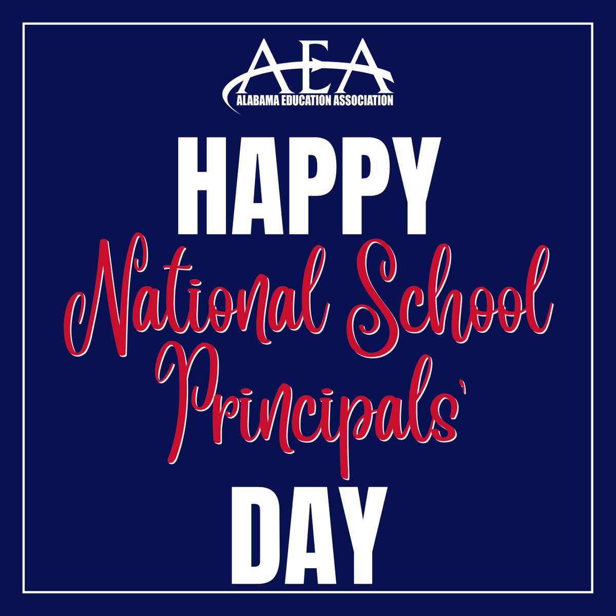 Happy National School Principals' Day to all the principals who work tirelessly to create positive school environments for our students and educators. Share this post, and remember to thank your principal for all they do! #ThankAPrincipal #myAEA