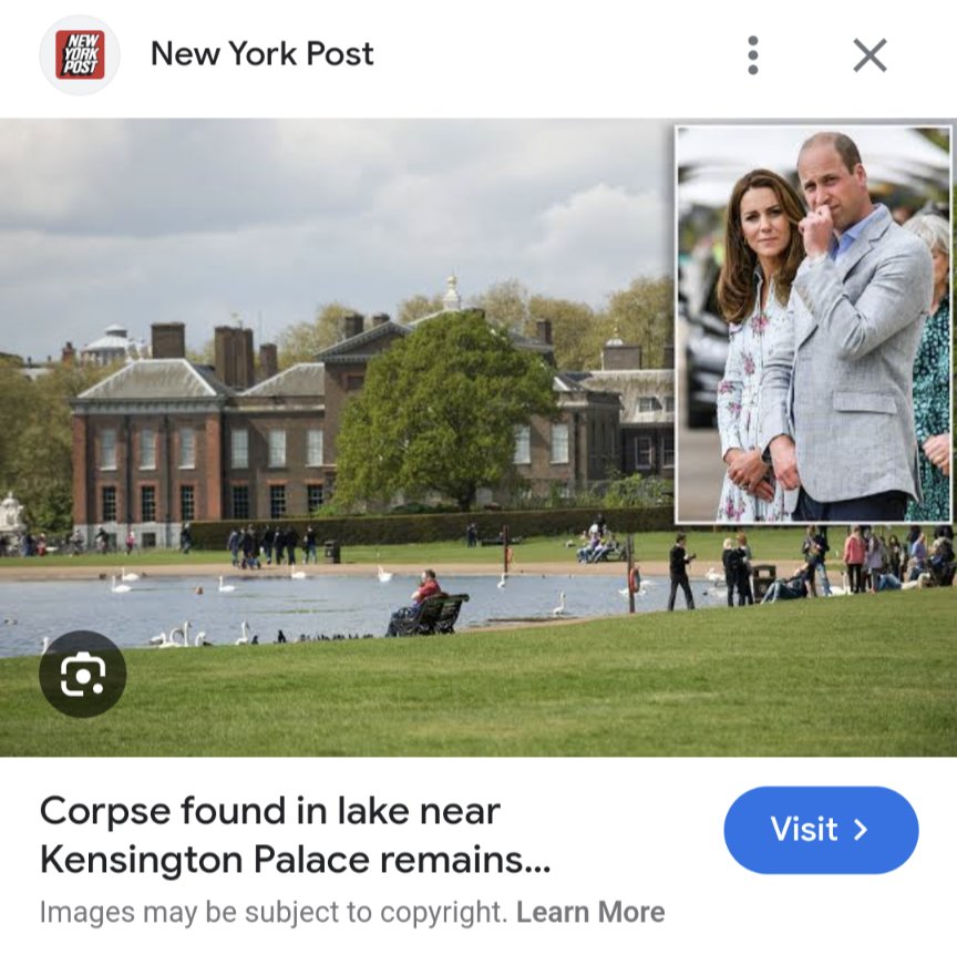 A few years ago, some unidentified woman was found dead in a pond at Kensington Palace.
Also apparently Princess Kate  likes to swim in cold water. 
Alone, and in the dark. 
WTF IS GOING ON ?!
#KateMiddleton