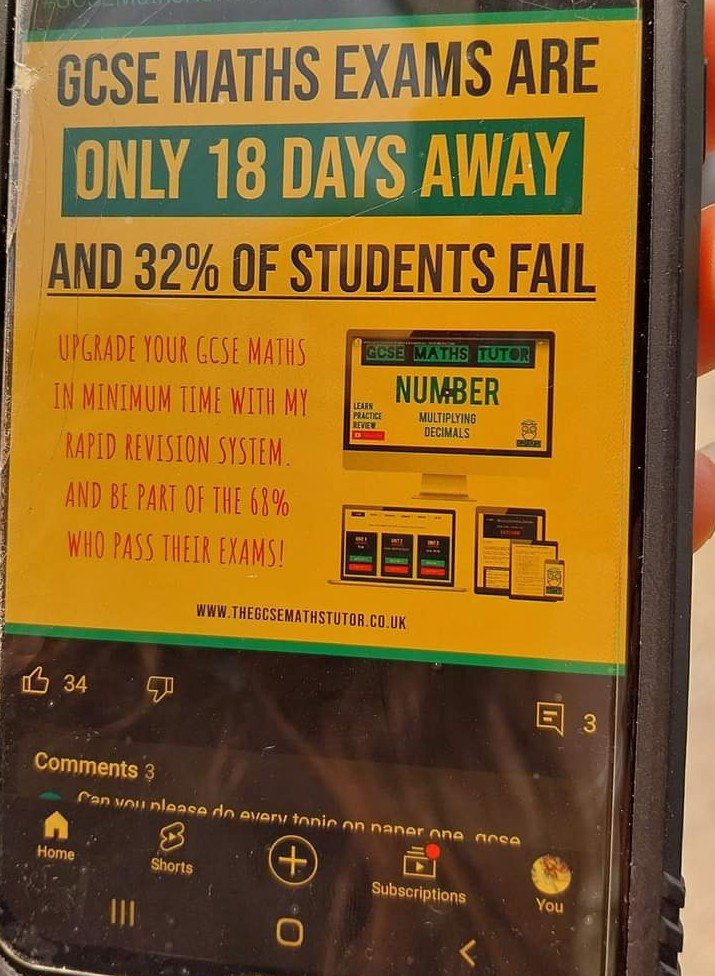 No wonder young people are struggling with #mentalhealth. Why would a #maths #GCSE #tutor send this to students with known mental health issues! Proves how much lip service is paid to #childrensmentalhealth when in reality they don't give a shit
 #gcsetutor  #MentalHealthMatters