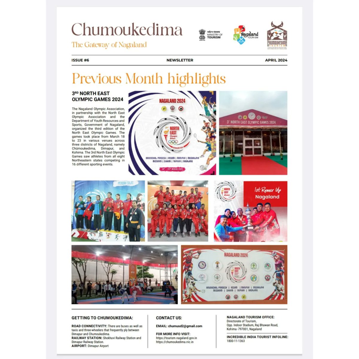 Our newsletter for the month of April 2024
#ministryofculture #MinistryofTourism #SwadeshDarshan #sustinabletourism #incredibleindia #indiatourism #visitchumoukedima #vocalforlocal #nagalandtourism #tourisminfrastructure #responsibletourism