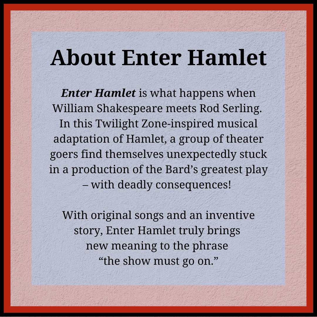 ArcStages's tweet image. Enter Hamlet Auditions are tomorrow &amp;amp; Saturday!

Please prepare a brief contemporary musical theatre or pop/rock song and brief Shakespeare monologue.

View the full audition notice at ArcStages.org

#WestchesterAuditions #EnterHamlet #CommunityStage #ArcStages