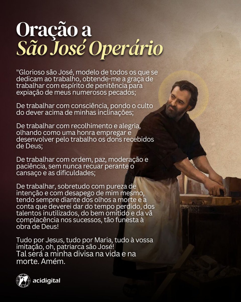 Reze essa oração a são José Operário! 🙏🏽
