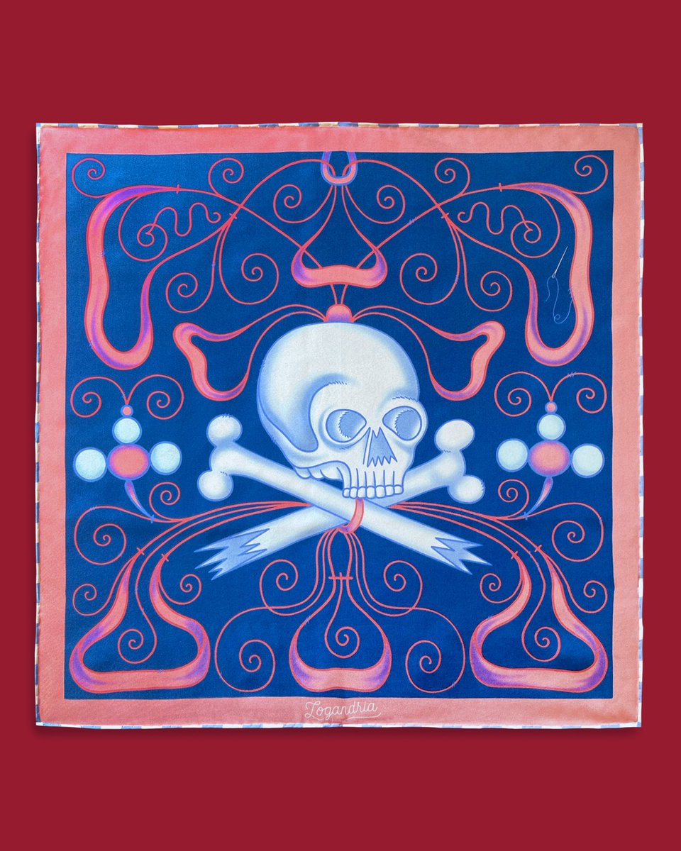 I have only a few of these pink and blue Memento Mori scarves left…