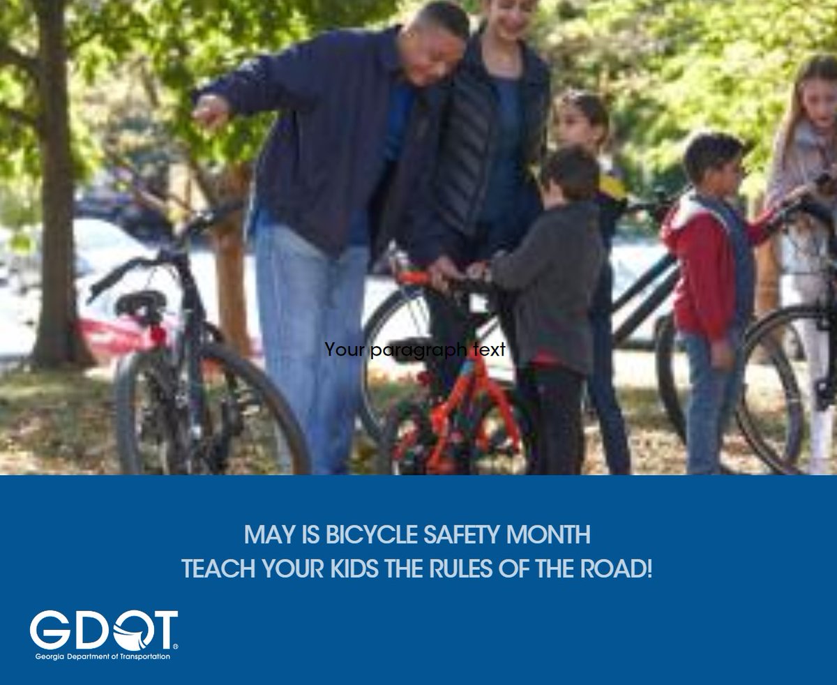 May is Bicycle Safety Month! Watch out for cyclists. If you see a bicyclist, slow down! Bicyclists are most often killed by drivers who strike them with the front of their vehicle at high speeds. Avoid tragedy: Slow down Drive sober Don’t drive distracted #DriveAlertArriveAlive