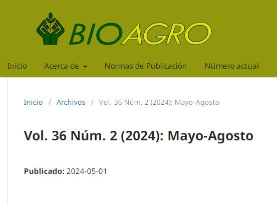 📗Publicado V 36 (2) de la revista Bioagro revistas.uclave.org/index.php/bioa…