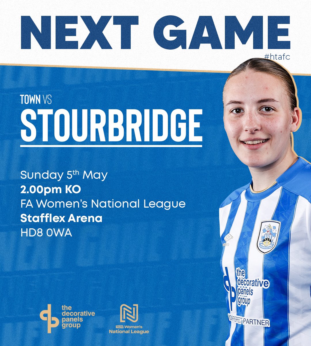 👊 FINAL GAME OF THE SEASON! 🆚 @StourbridgeWFC 🏠 Stafflex Arena, HD8 0WA 🗓 05/05/24 🕒 2.00pm 🏆 @FAWNL 🎟️ FREE! #htwfc // #htafc #utt