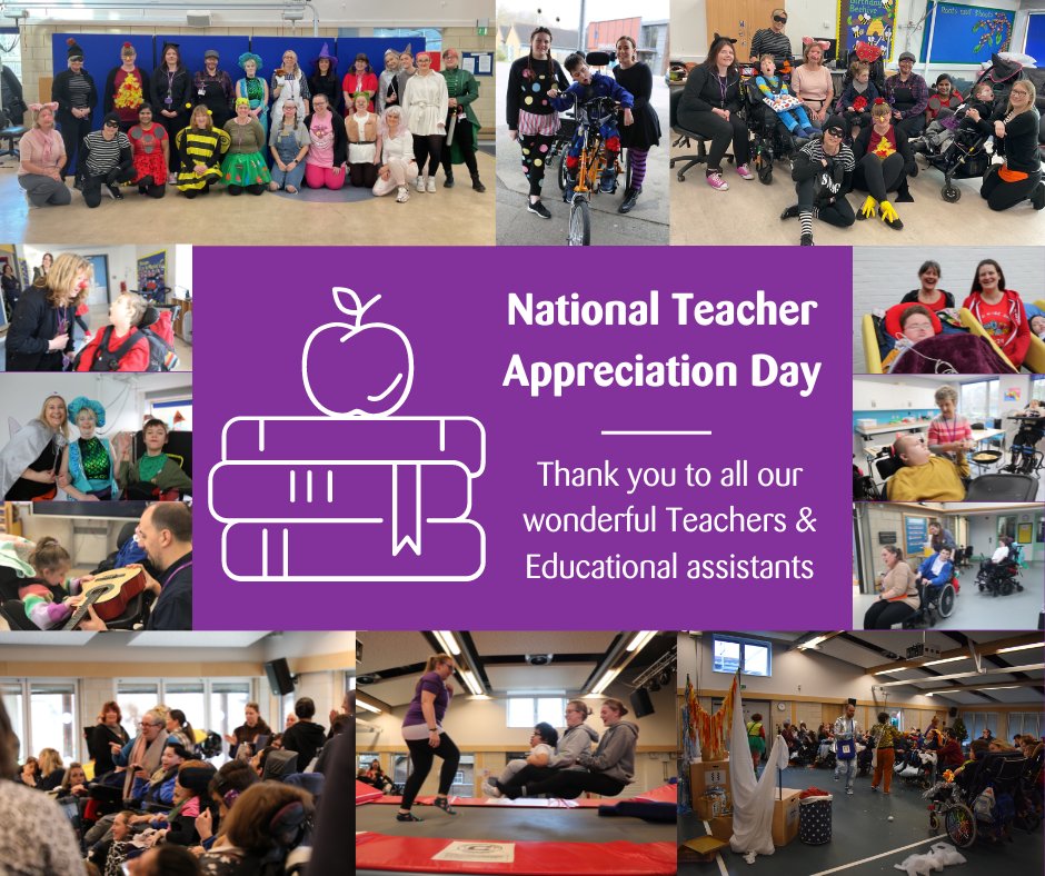 Happy National Teacher Appreciation Day to our AMAZING Teachers and Educational assistants at Chailey Heritage Foundation! 🍎💜 #ChaileyHeritageFoundation #TeacherAppreciationDay #MakingADifference