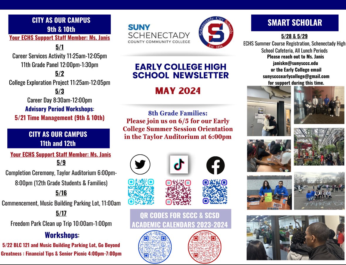 Here is the ECHS Newsletter for the month of May featuring all of the upcoming events! 🗞️📚💚
