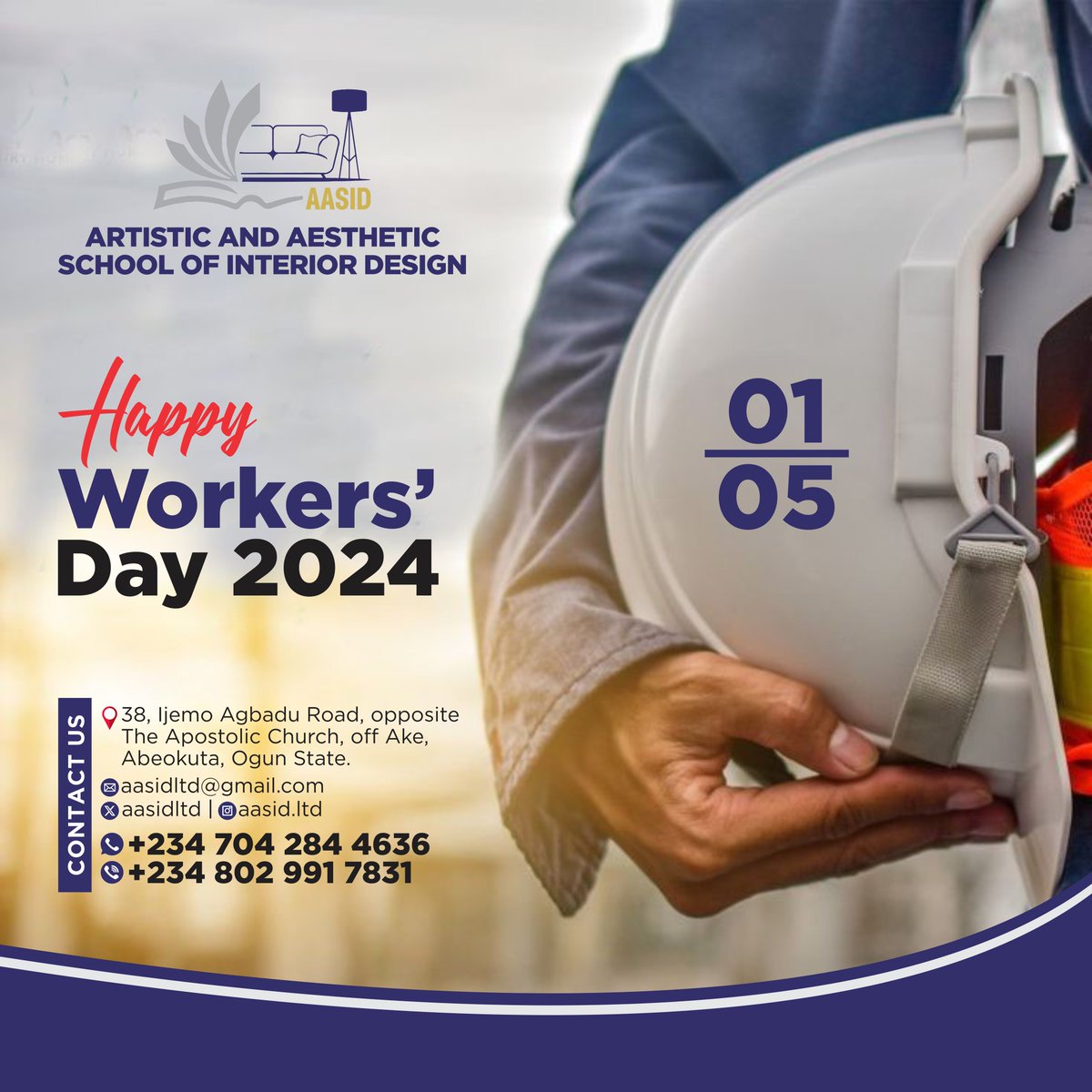 Happy New Month and Happy Workers’ Day! 

#interiordesignschool #interiordesignschoolinabeokuta #AASID #interiordesign