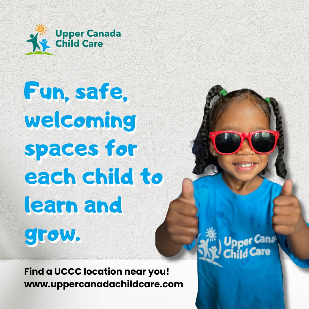 A smile on each child’s face…every day.
Learn more about our programs: uppercanadachildcare.com/our-programs/
#UpperCanadaChildCare #ChildcarePrograms #OntarioChildcare #LicensedChildcare #ChildcareCentre #UCCCPrograms #EarlyChildhoodEducation #EarlyChildhoodEducators #ECEMatters